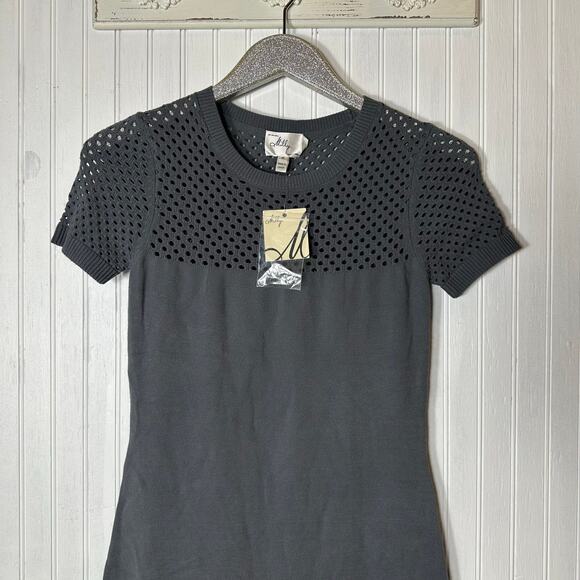 Milly Yulia Net Dress in Gray - Picture 2 of 8